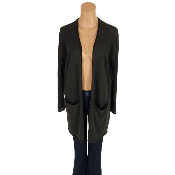 Eileen Fisher Organic Linen Cotton Cardigan XS Green Knit - Picture 1 of 10